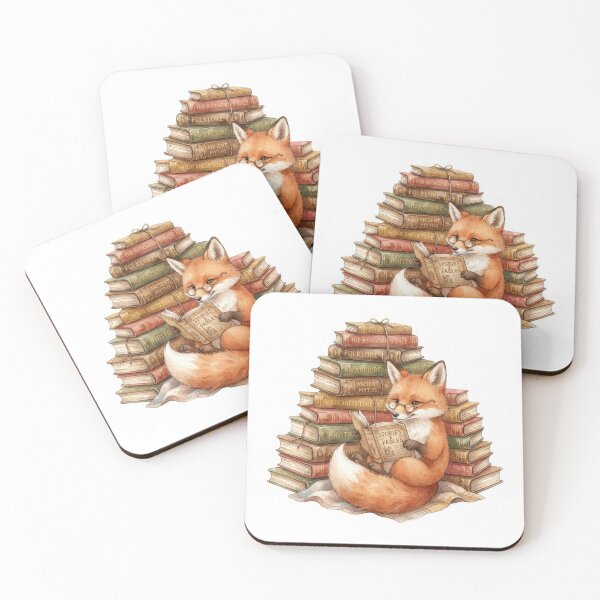Item preview, Cute Watercolor Fox Reading Books Dark Academia Art designed and sold by Rahat3344.
