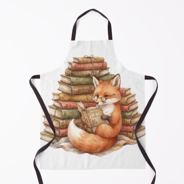 Item preview, Cute Watercolor Fox Reading Books Dark Academia Art designed and sold by Rahat3344.