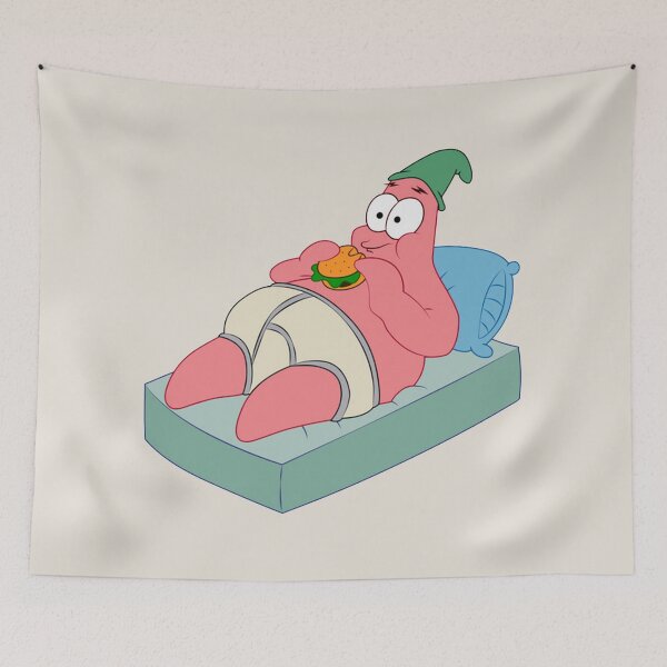 Item preview, Patrick Star Eating Burger  designed and sold by thatskawaii.