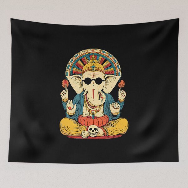 Item preview, Cool Elephant Halloween Circular Halo Blessing Skull Throne Pop Art designed and sold by PANNARUK THAILAND.