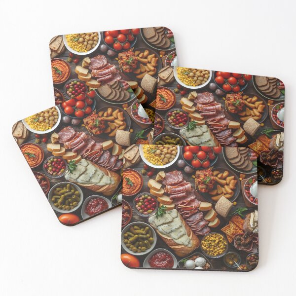 Item preview, Gastronomic Fiesta Feast Food Print designed and sold by Smart Art 42.