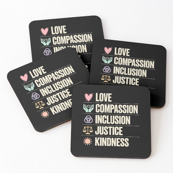 Item preview, Love Compassion Inclusion Justice Positivity Gift designed and sold by Say It With Ink.