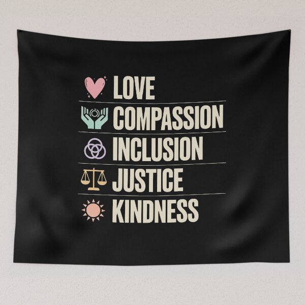 Item preview, Love Compassion Inclusion Justice Positivity Gift designed and sold by Say It With Ink.