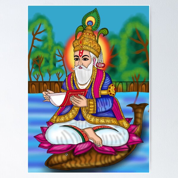 Item preview, Lord Jhulelal Digital Drawing | Hindu Sindhi Deity Spiritual Artwork designed and sold by Harshit_Digital_Arts.