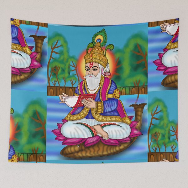 Item preview, Lord Jhulelal Digital Drawing | Hindu Sindhi Deity Spiritual Artwork designed and sold by Harshit_Digital_Arts.