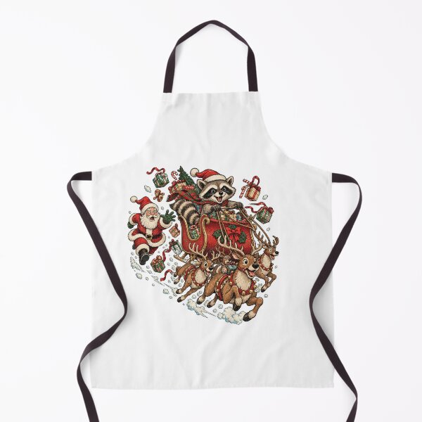 Item preview, Cute Christmas Raccoon Santa Sleigh Ride – Vintage Holiday Animal Design designed and sold by xghambo.