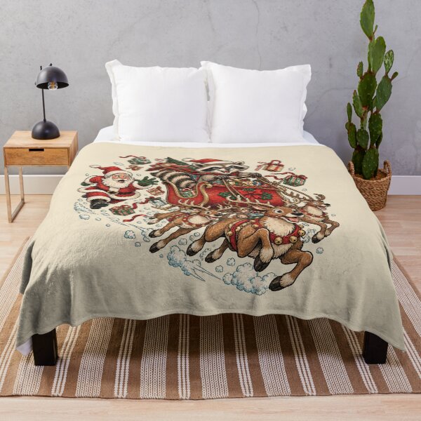 Item preview, Cute Christmas Raccoon Santa Sleigh Ride – Vintage Holiday Animal Design designed and sold by xghambo.