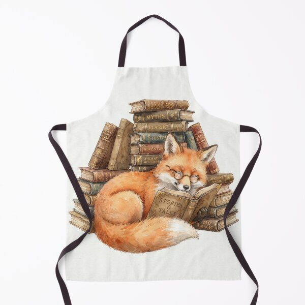 Item preview, Cozy Sleeping Fox Reading Books Watercolor Art designed and sold by Rahat3344.