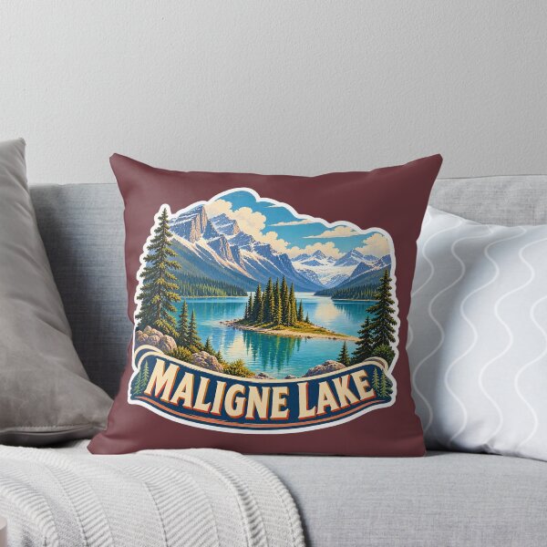 Item preview, Maligne Lake Jasper National Park Vintage Travel Print designed and sold by PinUpPizzazz.