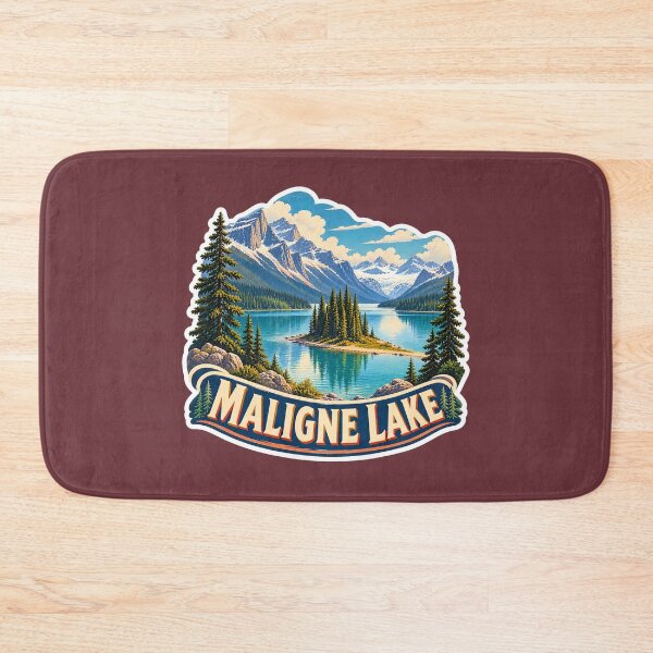 Item preview, Maligne Lake Jasper National Park Vintage Travel Print designed and sold by PinUpPizzazz.