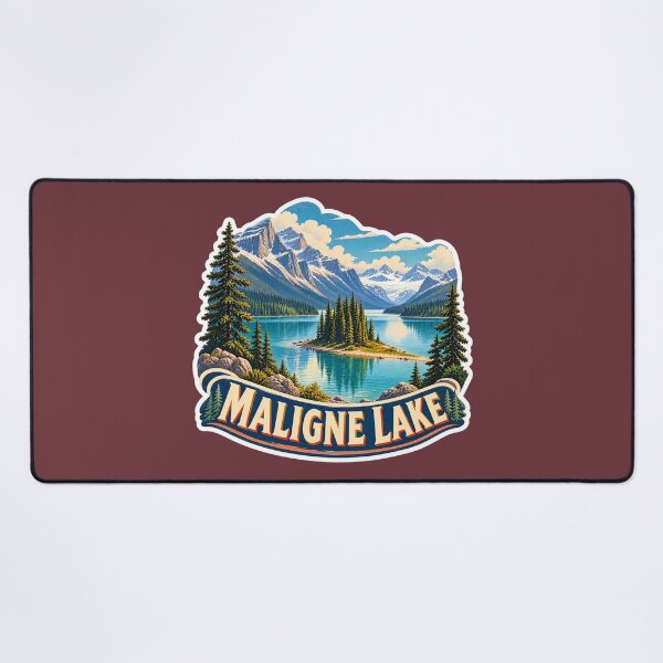 Item preview, Maligne Lake Jasper National Park Vintage Travel Print designed and sold by PinUpPizzazz.