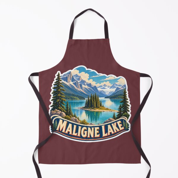 Item preview, Maligne Lake Jasper National Park Vintage Travel Print designed and sold by PinUpPizzazz.