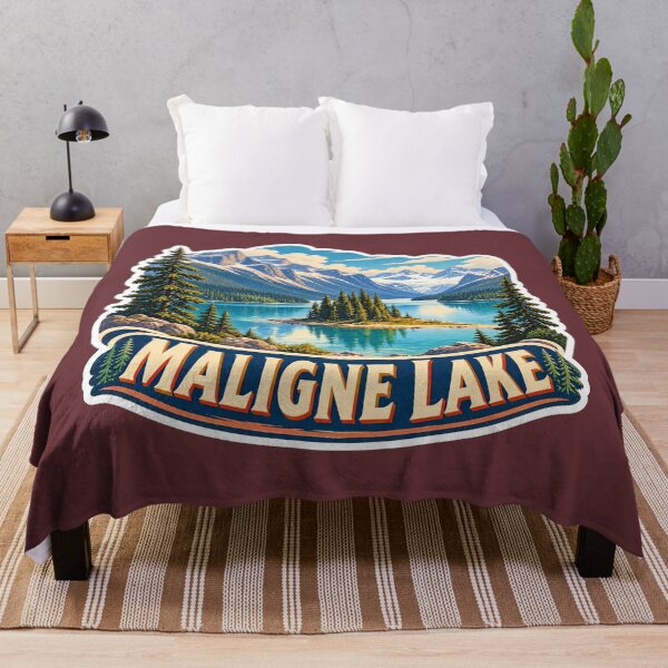 Item preview, Maligne Lake Jasper National Park Vintage Travel Print designed and sold by PinUpPizzazz.