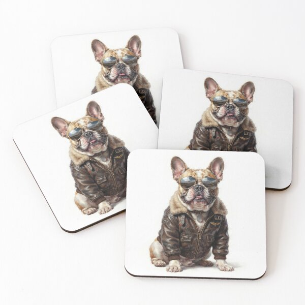 Item preview, Cool French Bulldog Aviator Pilot Dog Art designed and sold by Rahat3344.