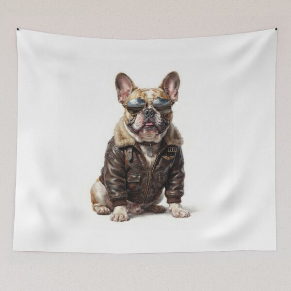 Item preview, Cool French Bulldog Aviator Pilot Dog Art designed and sold by Rahat3344.