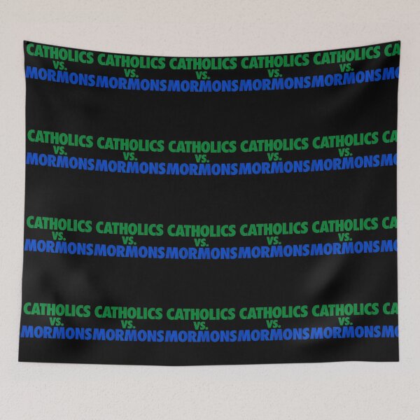 Item preview, Catholics Vs Mormons Funny Religious Rivalry Quote Fans designed and sold by snailslowdance.