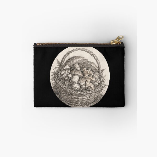 Item preview, Vintage Mushroom Basket Sketch Cottagecore Woodland Art designed and sold by HeartofDesigns.
