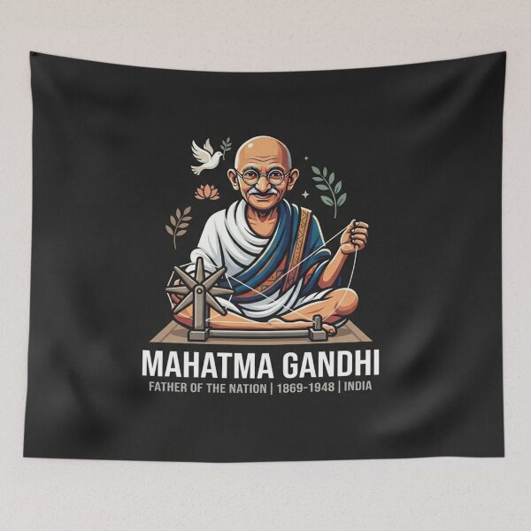 Item preview, Mahatma Gandhi Father Of The Nation Peace Illustration    designed and sold by Owcomm.