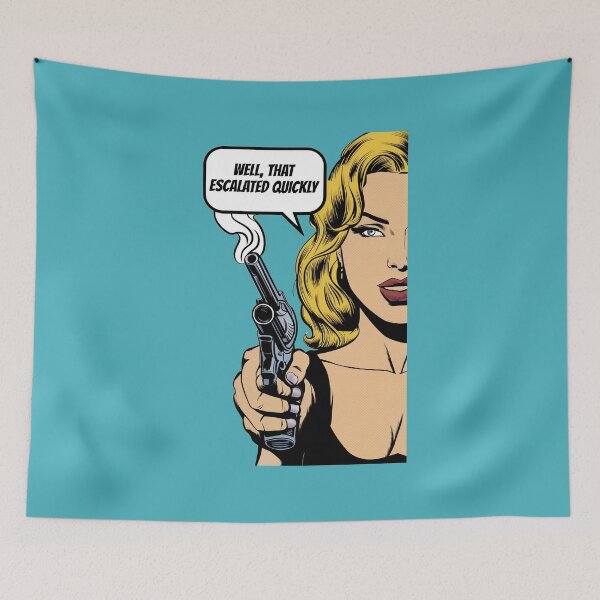 Item preview, Comic book Pop art woman with gun. designed and sold by hitNmiss.