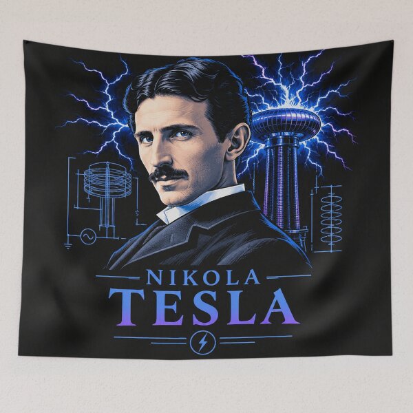 Item preview, Nikola Tesla Electric Genius Portrait Illustration    designed and sold by Owcomm.