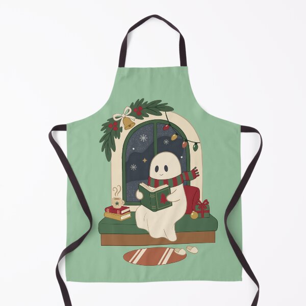 Item preview, Cozy Christmas Ghost Reading Beside a Snowy Window designed and sold by FreshVibe Prints.
