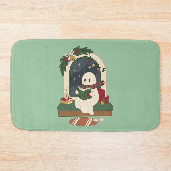 Item preview, Cozy Christmas Ghost Reading Beside a Snowy Window designed and sold by FreshVibe Prints.