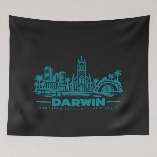Item preview, Darwin Northern Territory Australia Line Art Skyline Poster designed and sold by CMYKStudio.