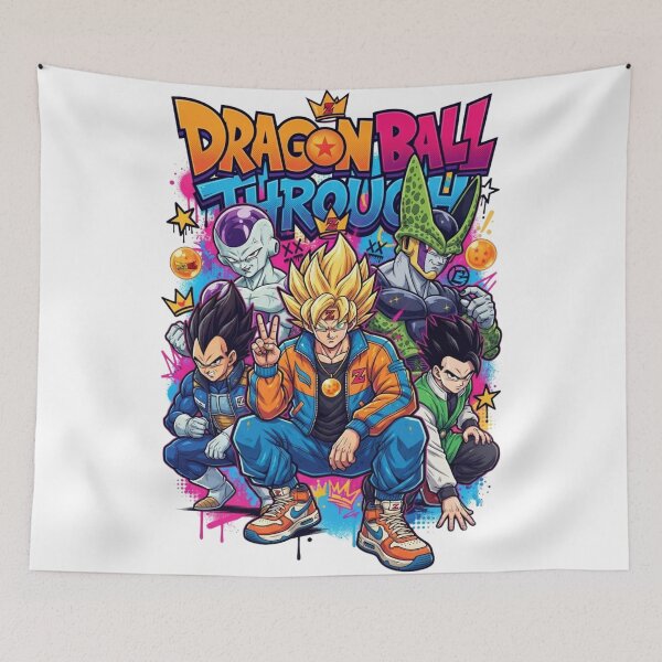Item preview, Retro Anime Streetwear Warriors Graffiti Artwork designed and sold by FreakToons.