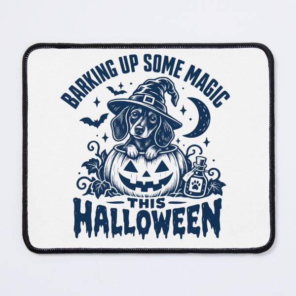 Item preview, Barking Up Some Magic – Funny Dachshund Halloween Witch designed and sold by Bossy Dogs Co..