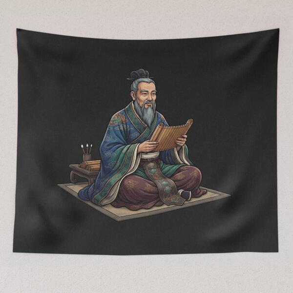 Item preview, Wise Confucius Reading Ancient Bamboo Scroll designed and sold by Owcomm.