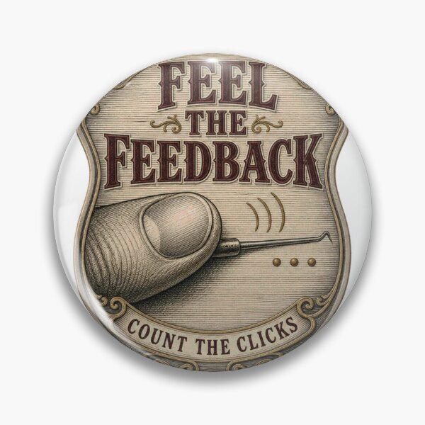 Item preview, Feel The Feedback single pin picking emblem designed and sold by BoosterShop.