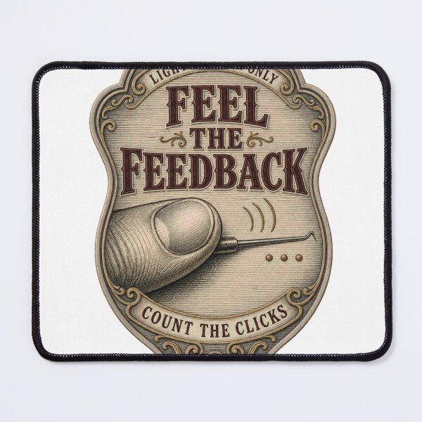 Item preview, Feel The Feedback single pin picking emblem designed and sold by BoosterShop.