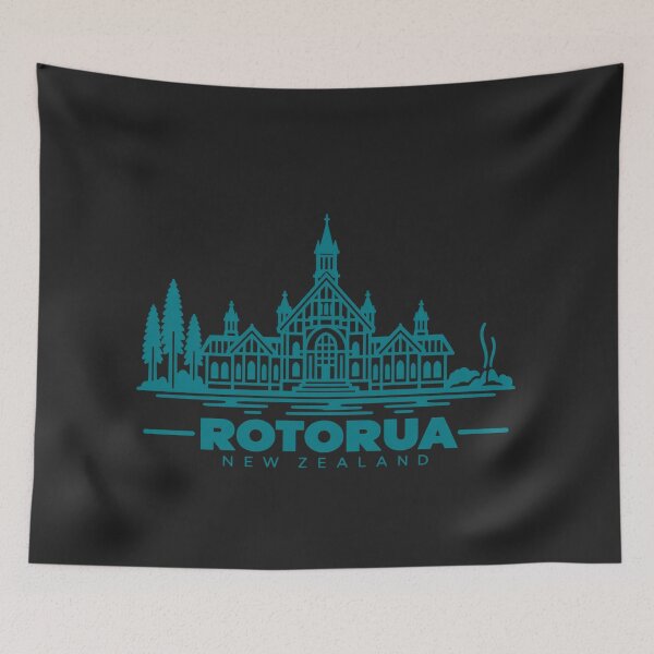 Item preview, Rotorua New Zealand Line Art Travel Poster designed and sold by CMYKStudio.