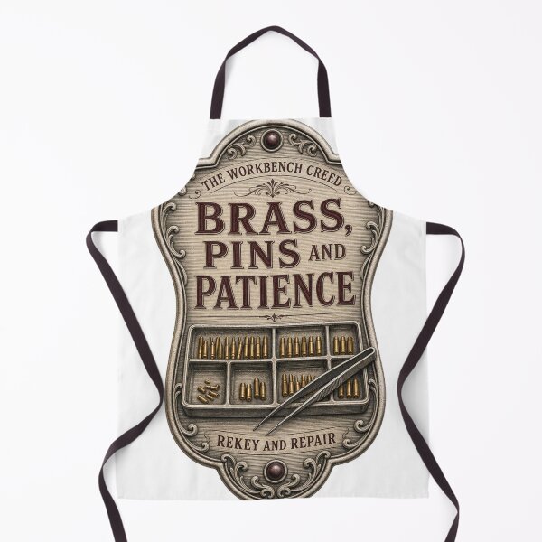 Item preview, Brass Pins and Patience Enclosing Workbench Emblem designed and sold by BoosterShop.