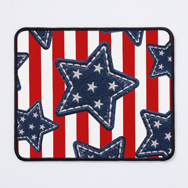 Item preview, Patriotic American Flag US USA United States of America Denim Stars: 4th of July Red and White Stripes Pattern designed and sold by Kat Designs Store.
