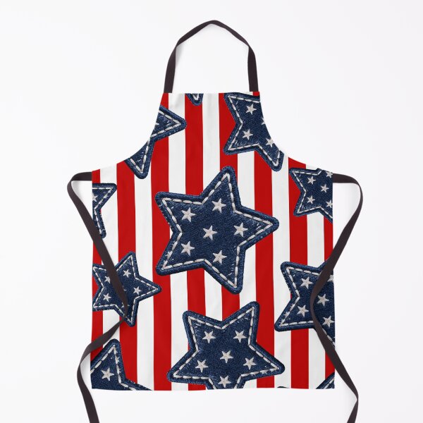 Item preview, Patriotic American Flag US USA United States of America Denim Stars: 4th of July Red and White Stripes Pattern designed and sold by Kat Designs Store.