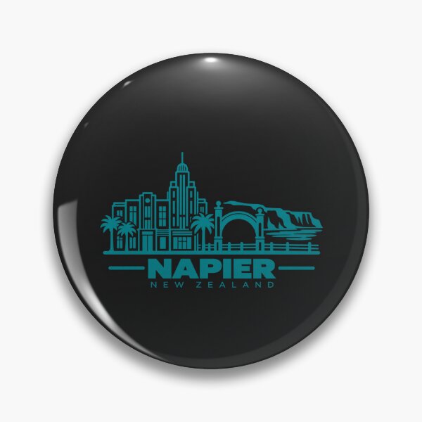 Aperçu de l'œuvre Affiche de Napier, Nouvelle-Zélande, style dessin au trait créée et vendue par CMYKStudio.