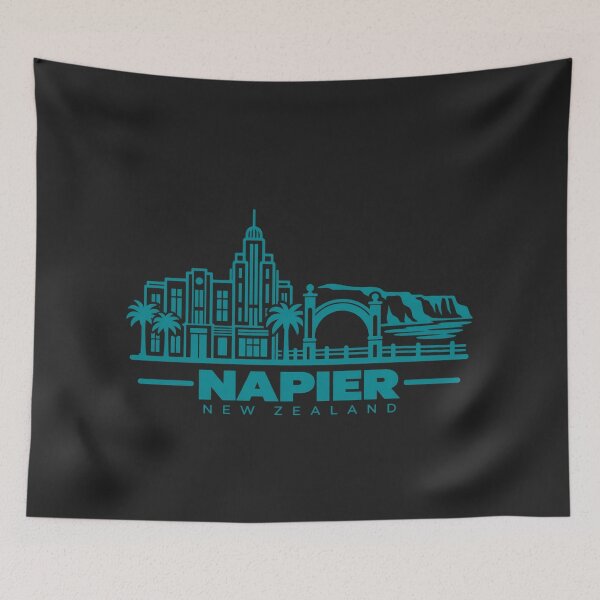 Item preview, Napier New Zealand Line Art Landmark Poster designed and sold by CMYKStudio.