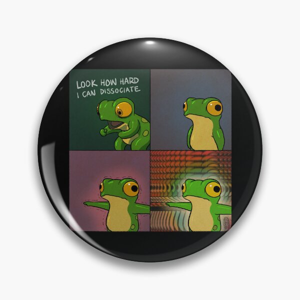 Item preview, Frog Dissociating Dissociation Funny Comic Meme Relatable Animal Asian Art Illustration designed and sold by DingHuArt.