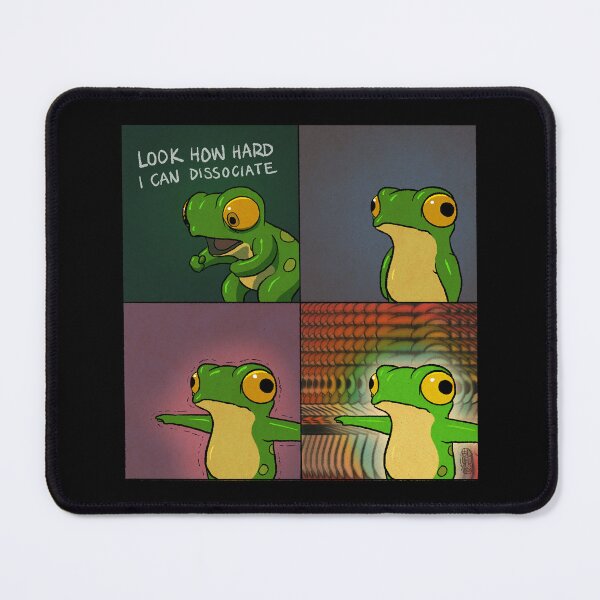 Item preview, Frog Dissociating Dissociation Funny Comic Meme Relatable Animal Asian Art Illustration designed and sold by DingHuArt.