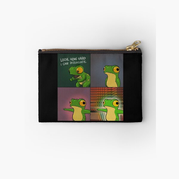 Item preview, Frog Dissociating Dissociation Funny Comic Meme Relatable Animal Asian Art Illustration designed and sold by DingHuArt.