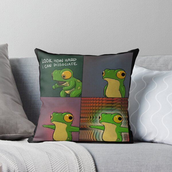 Item preview, Rana disociándose Disociación Meme cómico divertido Animal identificable Ilustración de arte asiático designed and sold by DingHuArt.