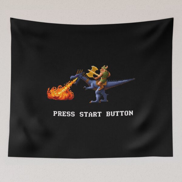Item preview, Viking Warrior on Fire Dragon Pixel Art designed and sold by Bloowardi.