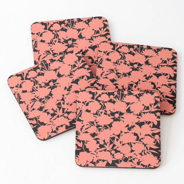 Item preview, Coral Peony Floral Silhouette Seamless Pattern designed and sold by Owcomm.