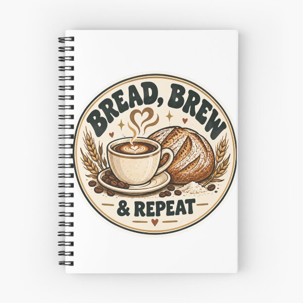 Item preview, Bread Brew Repeat Funny Coffee Sourdough Bakery Sticker designed and sold by KaBaRen.