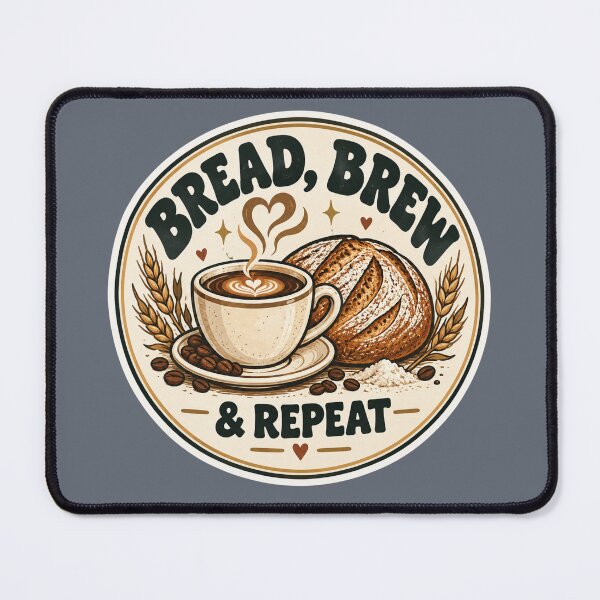 Item preview, Bread Brew Repeat Funny Coffee Sourdough Bakery Sticker designed and sold by KaBaRen.