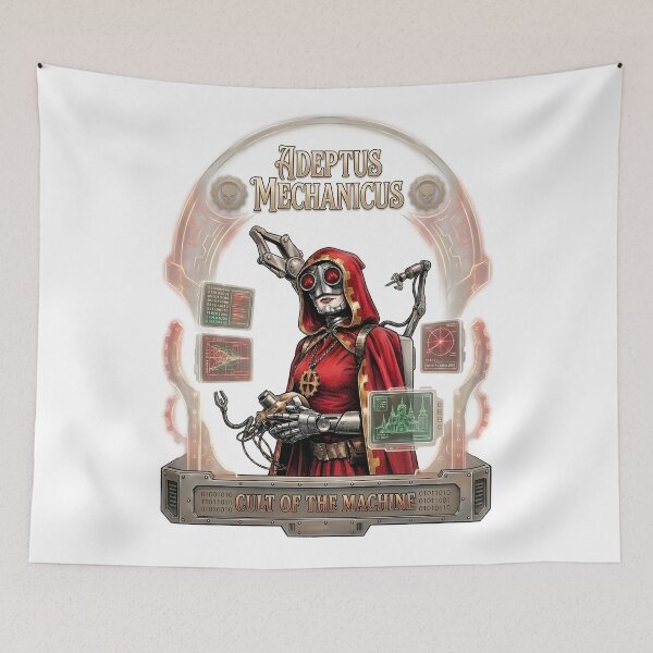 Item preview, Adeptus Mechanicus Cult Of The Machine – Tech-Priest Graphic Tee designed and sold by BravenBold.