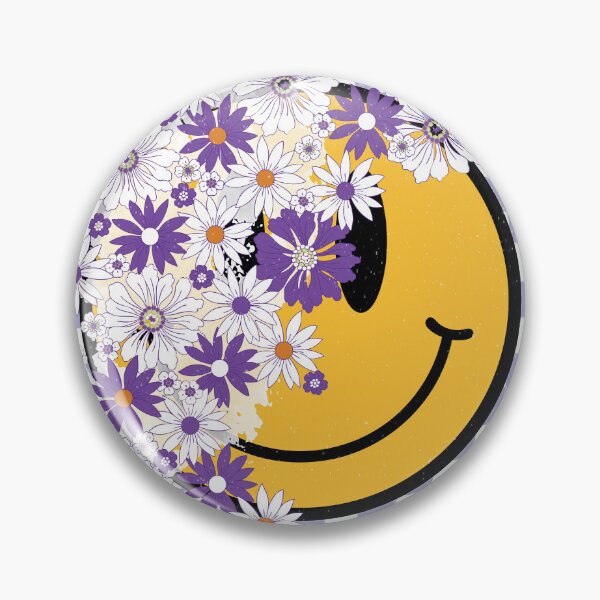 Item preview, Good Vibes Smiling Face: 90s Retro Grunge Floral Happy Face designed and sold by Aritxa.