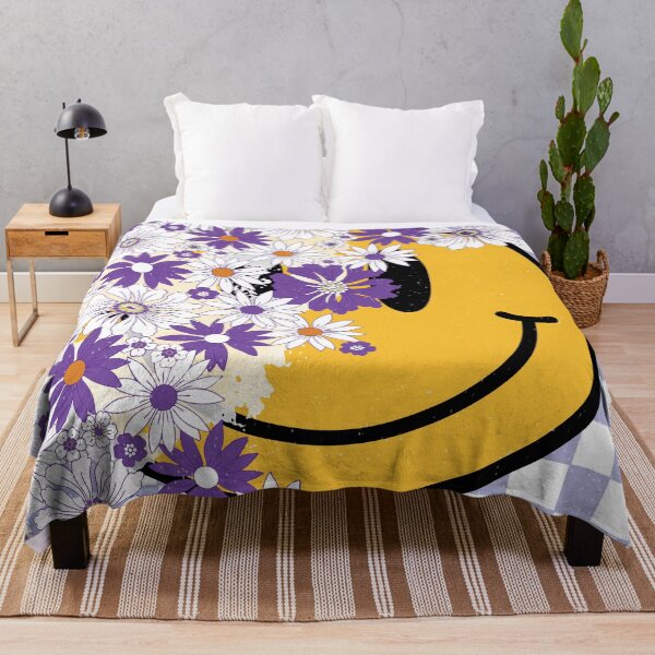 Item preview, Good Vibes Smiling Face: 90s Retro Grunge Floral Happy Face designed and sold by Aritxa.