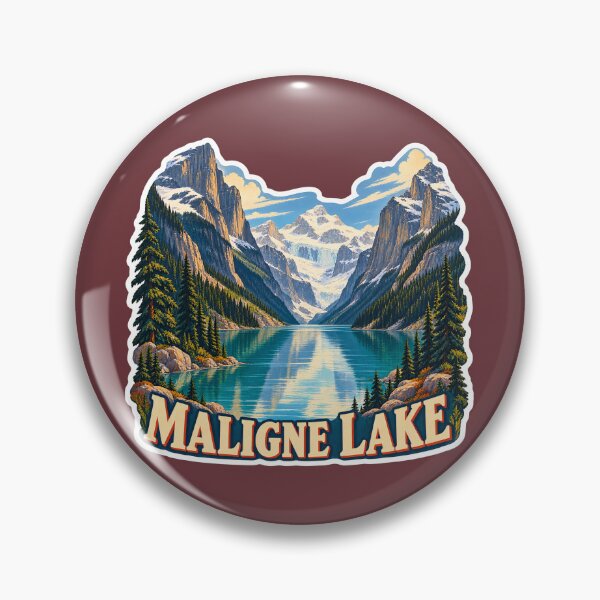 Item preview, Maligne Lake Jasper National Park Vintage Travel Print designed and sold by PinUpPizzazz.
